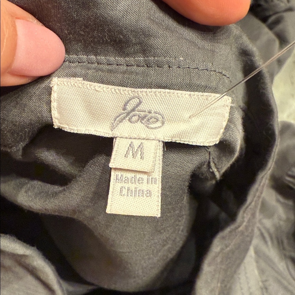 Gray Button-Up cotton/silk Dress with Lace size M - Picture 3 of 7